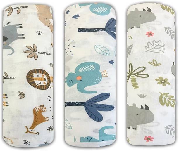 Trance Home Linen Printed Crib Swaddling Baby Blanket for  AC Room