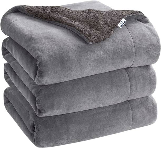 GADDA CO Solid Single Sherpa Blanket for  Heavy Winter