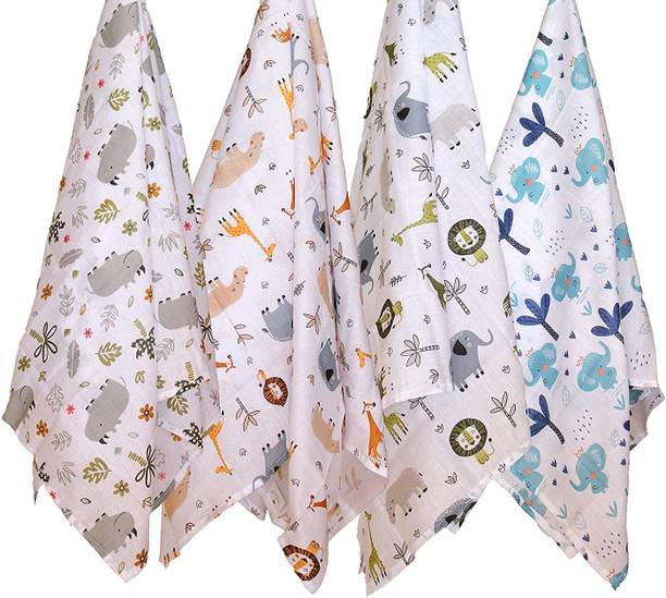 Trance Home Linen Printed Crib Swaddling Baby Blanket for  AC Room