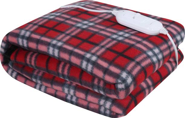 warmzzz Checkered Single Electric Blanket for  Heavy Winter