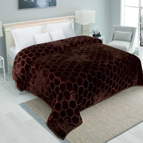 CHICERY Floral Single Mink Blanket for  Mild Winter