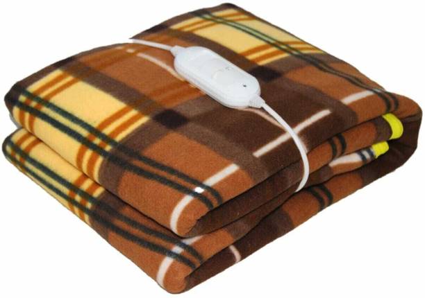 warmzzz Checkered Single Electric Blanket for  Heavy Winter