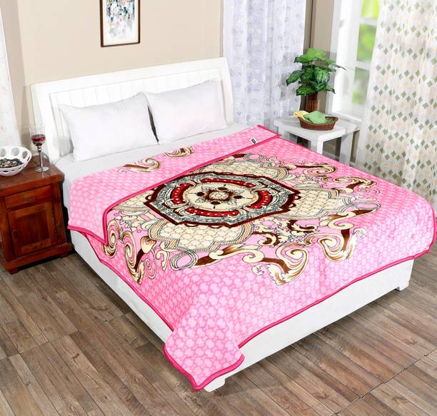 IWS Printed Double Mink Blanket for  Mild Winter