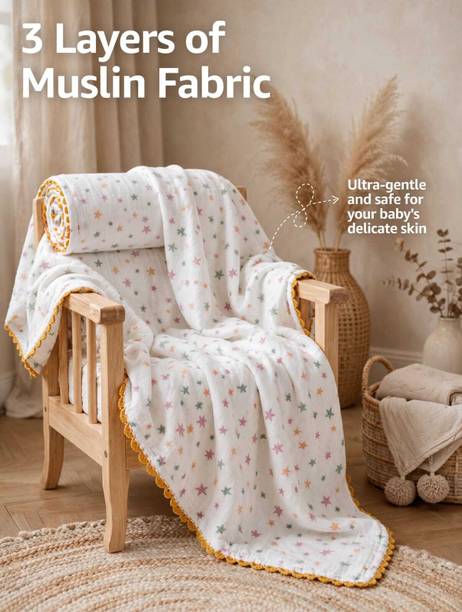 ShreeShyamjifab Self Design Crib Hooded Baby Blanket for  All Season