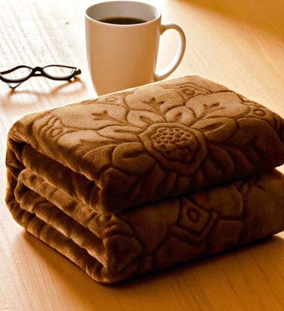 Swikon star Self Design Double Mink Blanket for  Heavy Winter