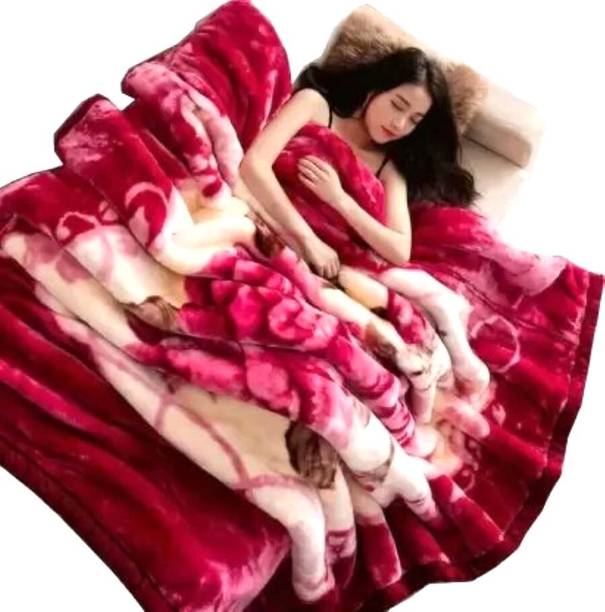 N Decor Floral Single Mink Blanket for  Heavy Winter