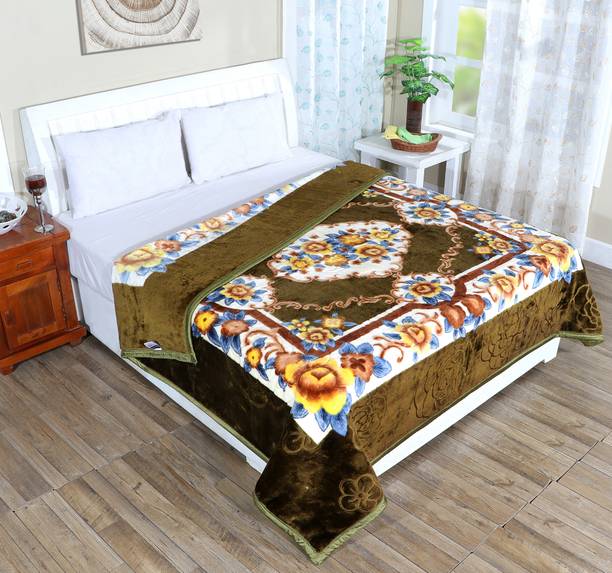 IWS Printed Double Mink Blanket for  Mild Winter