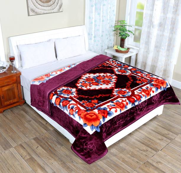 IWS Printed Double Mink Blanket for  Mild Winter