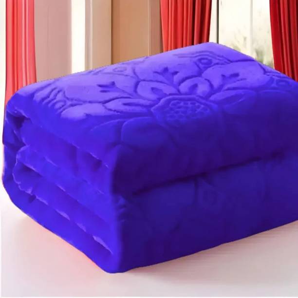 Deeksha Solid Double Mink Blanket for  Heavy Winter