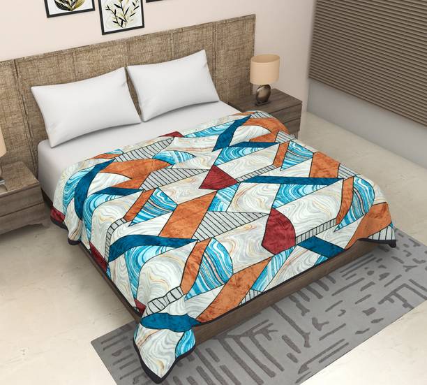 CARLTON LONDON Striped King Coral Blanket for  AC Room