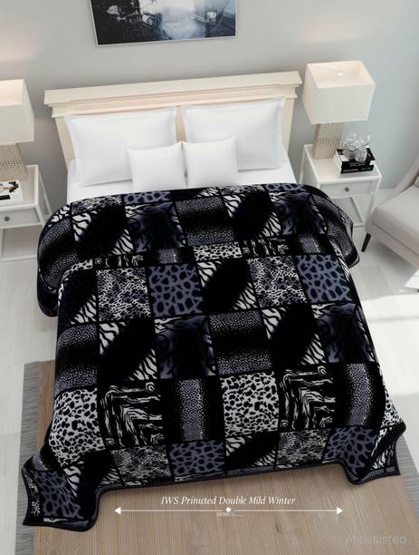 IWS Printed Double Mink Blanket for  Mild Winter