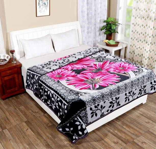 IWS Printed Double Mink Blanket for  Mild Winter