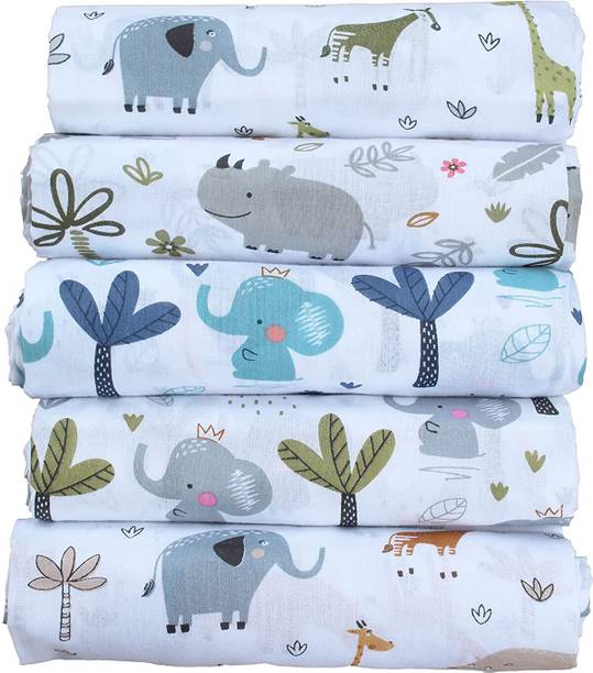 Trance Home Linen Printed Crib Swaddling Baby Blanket for  AC Room