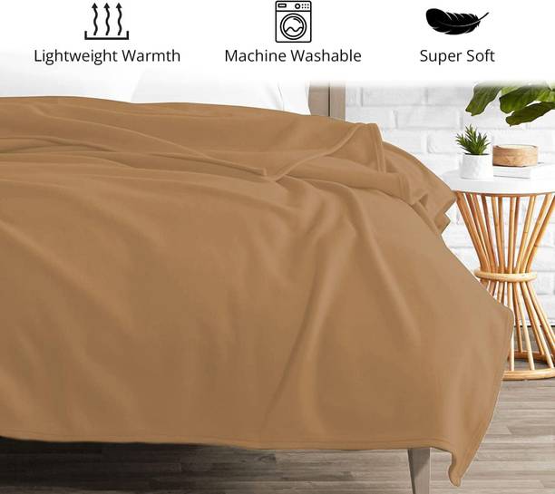 komfey Solid Single Fleece Blanket for  Mild Winter
