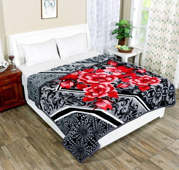 IWS Printed Double Mink Blanket for  Mild Winter