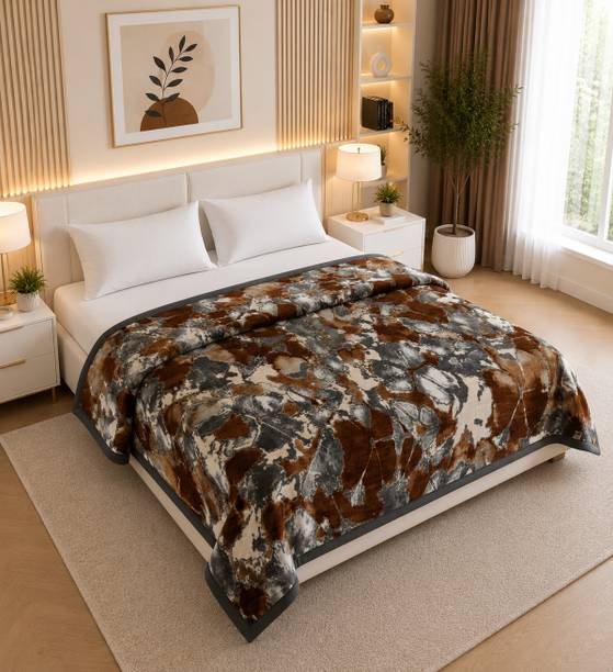 SPANGLE Printed Double Mink Blanket for  Mild Winter