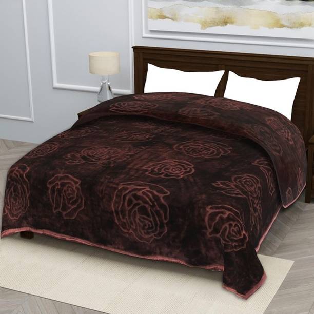 bcare Floral Single Mink Blanket for  Heavy Winter