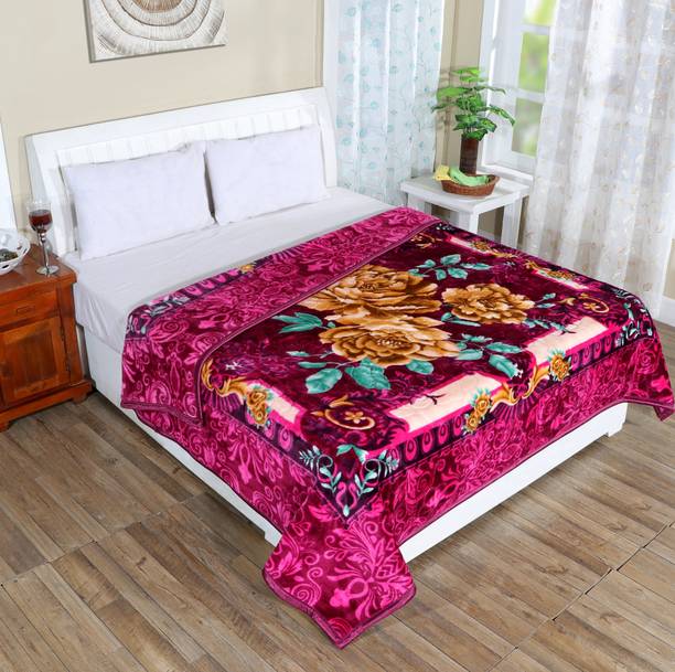 IWS Printed Double Mink Blanket for  Mild Winter