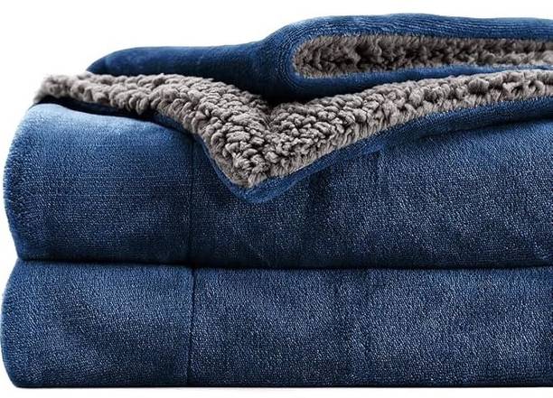 CHANDRAVATI Solid Single Sherpa Blanket for  Heavy Winter