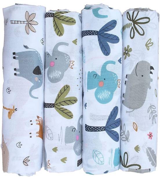 Trance Home Linen Printed Crib Swaddling Baby Blanket for  AC Room