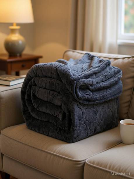 Swikon star Self Design Double Mink Blanket for  Heavy Winter