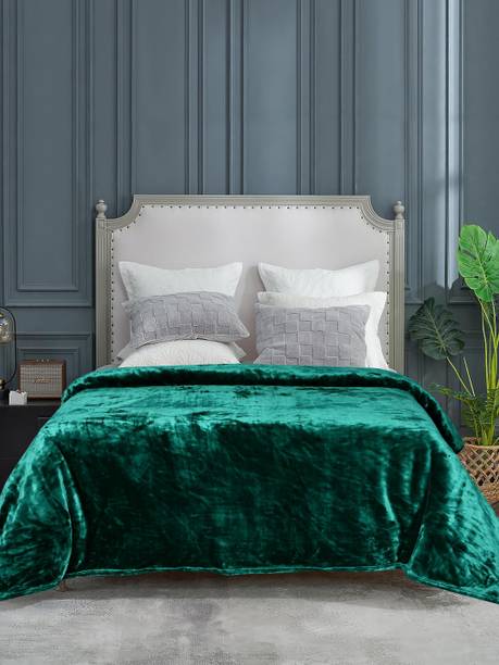 Saral Home Solid Double Mink Blanket for  Mild Winter