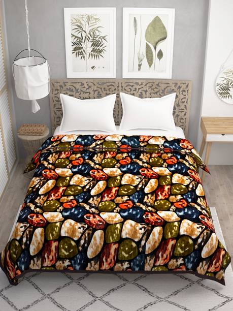 CARLTON LONDON Striped King Coral Blanket for  AC Room