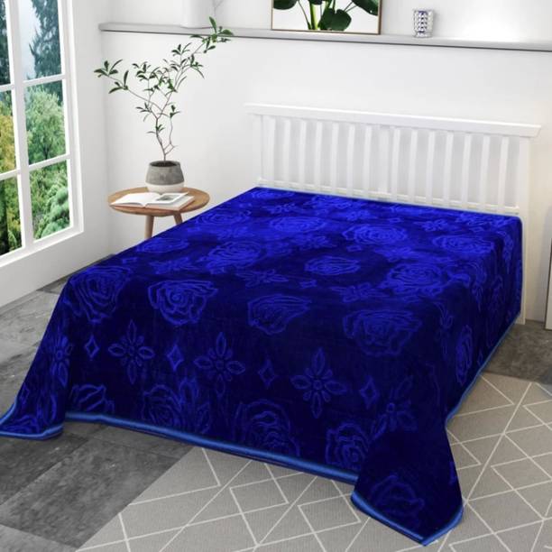 COZYEXPORTS Floral Single Mink Blanket for  Heavy Winter