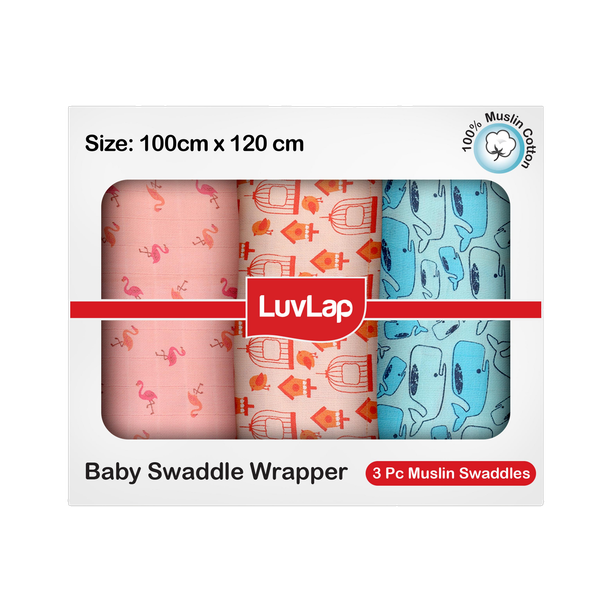 LuvLap Printed Single Swaddling Baby Blanket for  AC Room