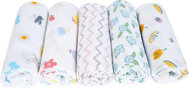 kinandtin Animal, Cartoon, Printed Single Swaddling Baby Blanket for  AC Room