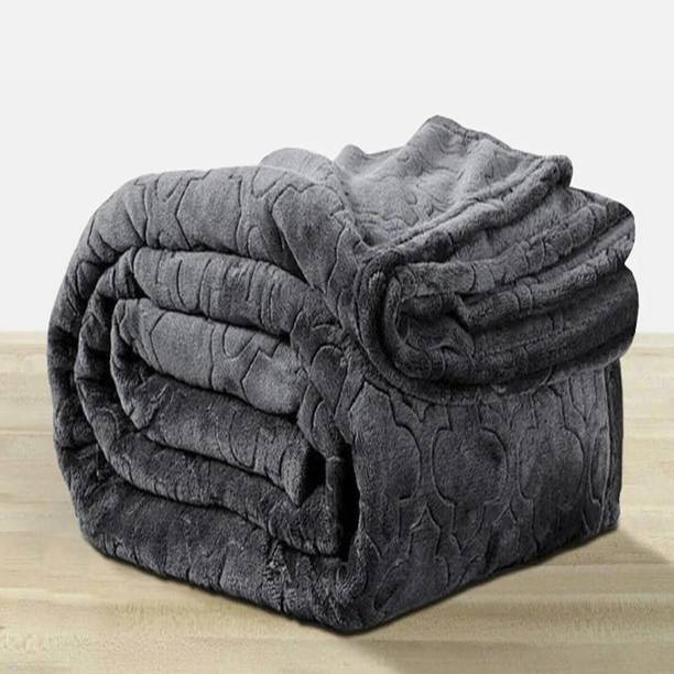 LA VERNE Self Design Double Mink Blanket for Heavy Win...