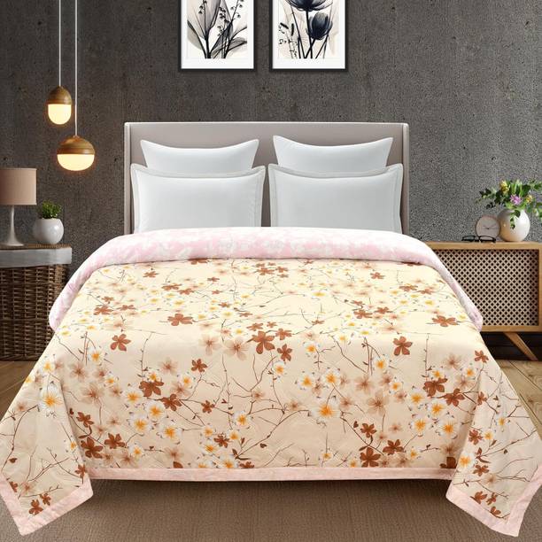 DK DECOR Floral Double AC Blanket for  All Season