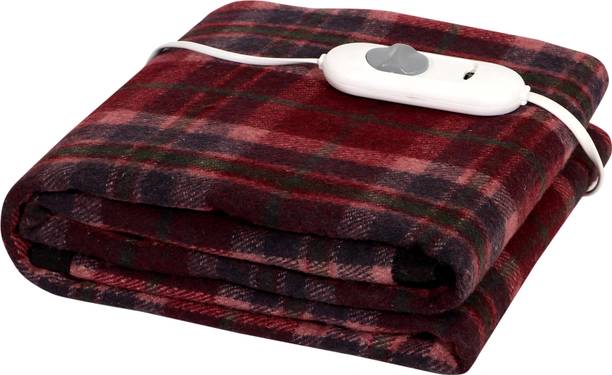 Comfort Ideas Checkered Single Electric Blanket for  Heavy Winter