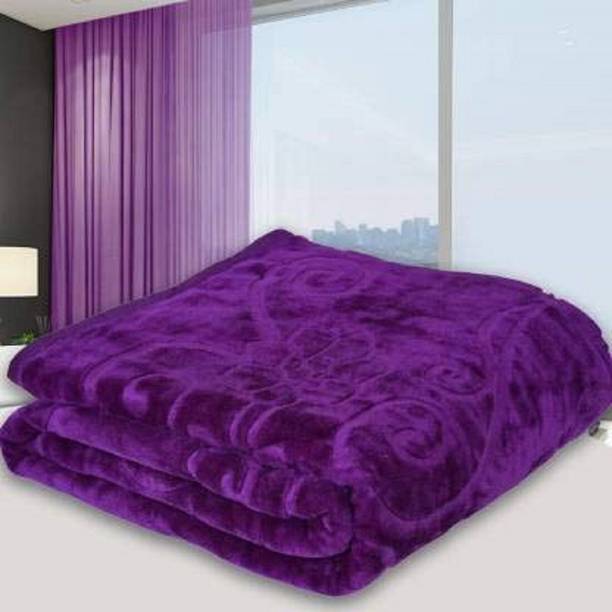 CHICERY Floral Single Mink Blanket for  Mild Winter