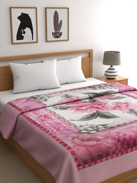 Raymond Home Floral Double Mink Blanket for Heavy Winter