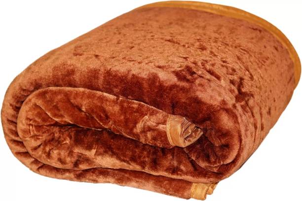 PHF Self Design Single Mink Blanket for  Heavy Winter