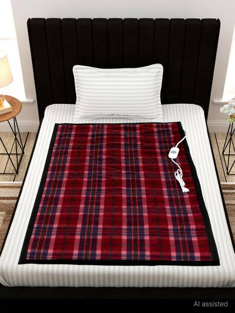 Comfort Ideas Checkered Single Electric Blanket for  Heavy Winter