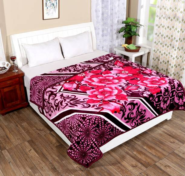 IWS Printed Double Mink Blanket for  Mild Winter