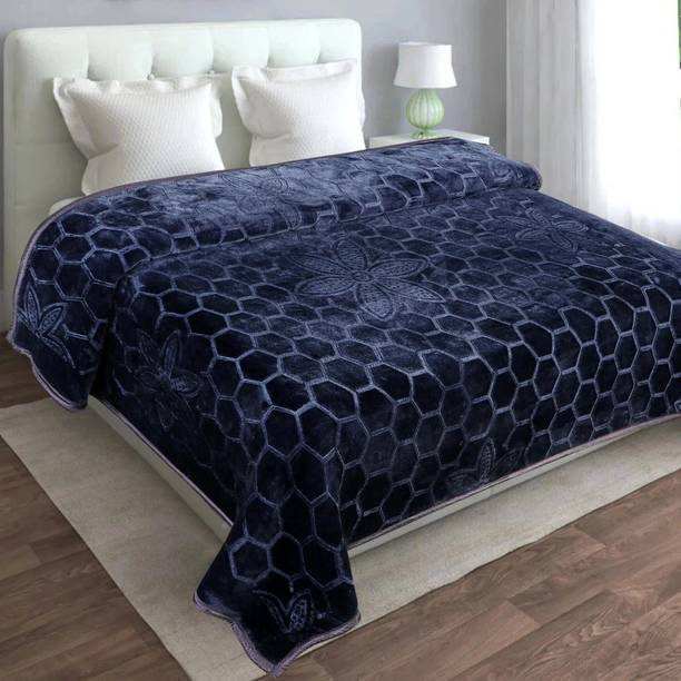 Anadhika Self Design Double Mink Blanket for  Heavy Winter