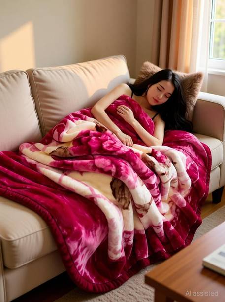 COZYEXPORTS Floral Double AC Blanket for  Heavy Winter