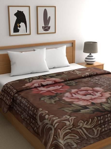 Raymond Home Floral Double Mink Blanket for Heavy Winter