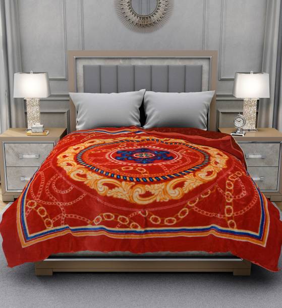 SPANGLE Printed Double Mink Blanket for  Heavy Winter