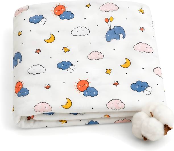 SAMSPIRE Printed Single Swaddling Baby Blanket for  All Season