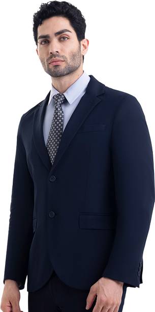 Harfun Solid Single Breasted Formal Men Blazer