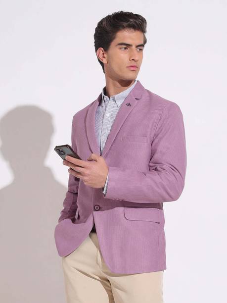 Men Solid Single Breasted Formal Blazer