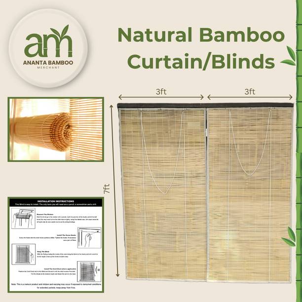 Ananta Bamboo Merchant Roller Blind Hand Drawn In Window