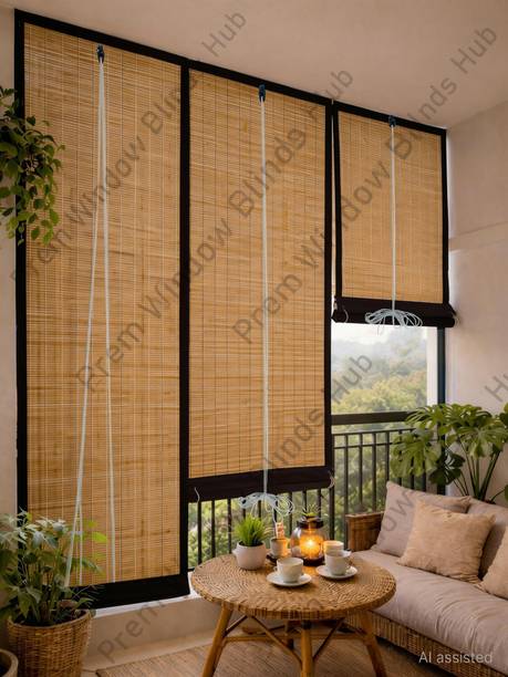 Prem WindowBlinds Hub Roller Blind Cord Drawn On Window