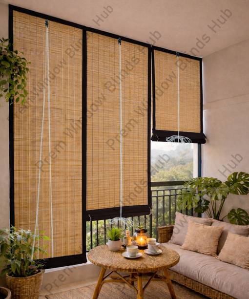 Prem WindowBlinds Hub Roller Blind Cord Drawn On Window