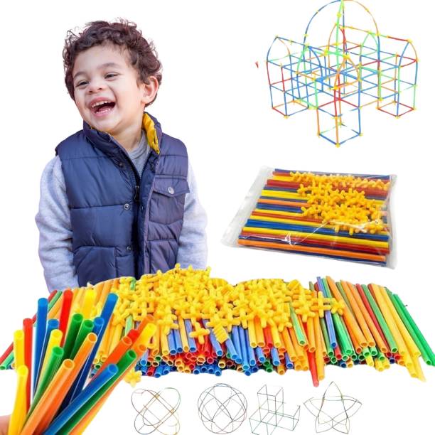 Miss & Chief Straw Stick Assembly Building Blocks Block Toys Set 200pcs