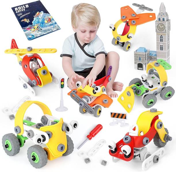 kinegic STEM Building Toys 178 Pieces Engineering Construction Kit with Tools